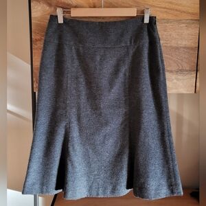 JCrew Wool Midi-length Skirt, Gray, Size 6